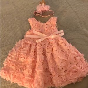 Baby girl dress with hair piece